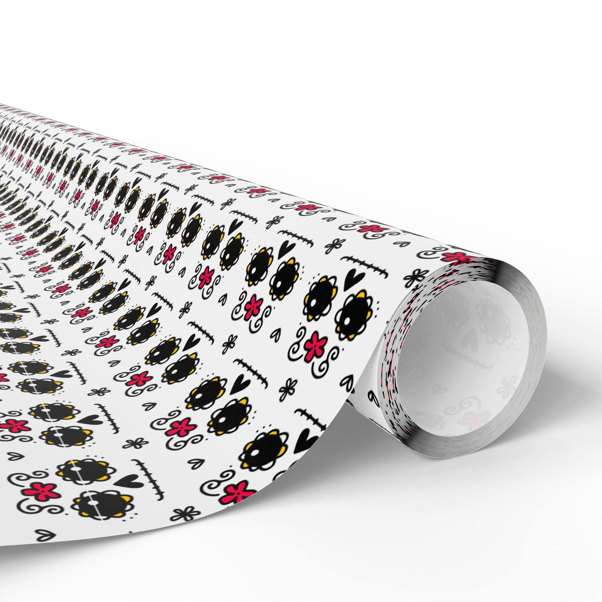 Day of the Dead Cartoon Calavera Wrapping Paper | Holiday Gift Wrapping Paper Roll