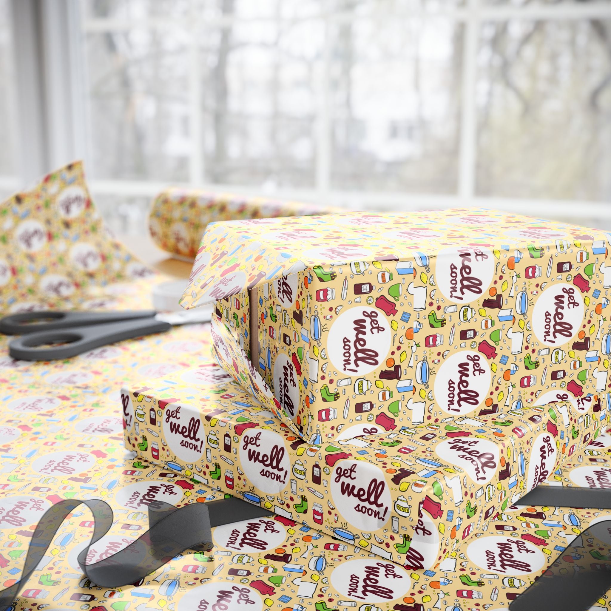 Get Well Soon Wrapping Paper Design 004 | Holiday Gift Wrapping Paper Roll