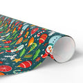 Christmas Decorated Icons Wrapping Paper | Holiday Gift Wrapping Paper Roll