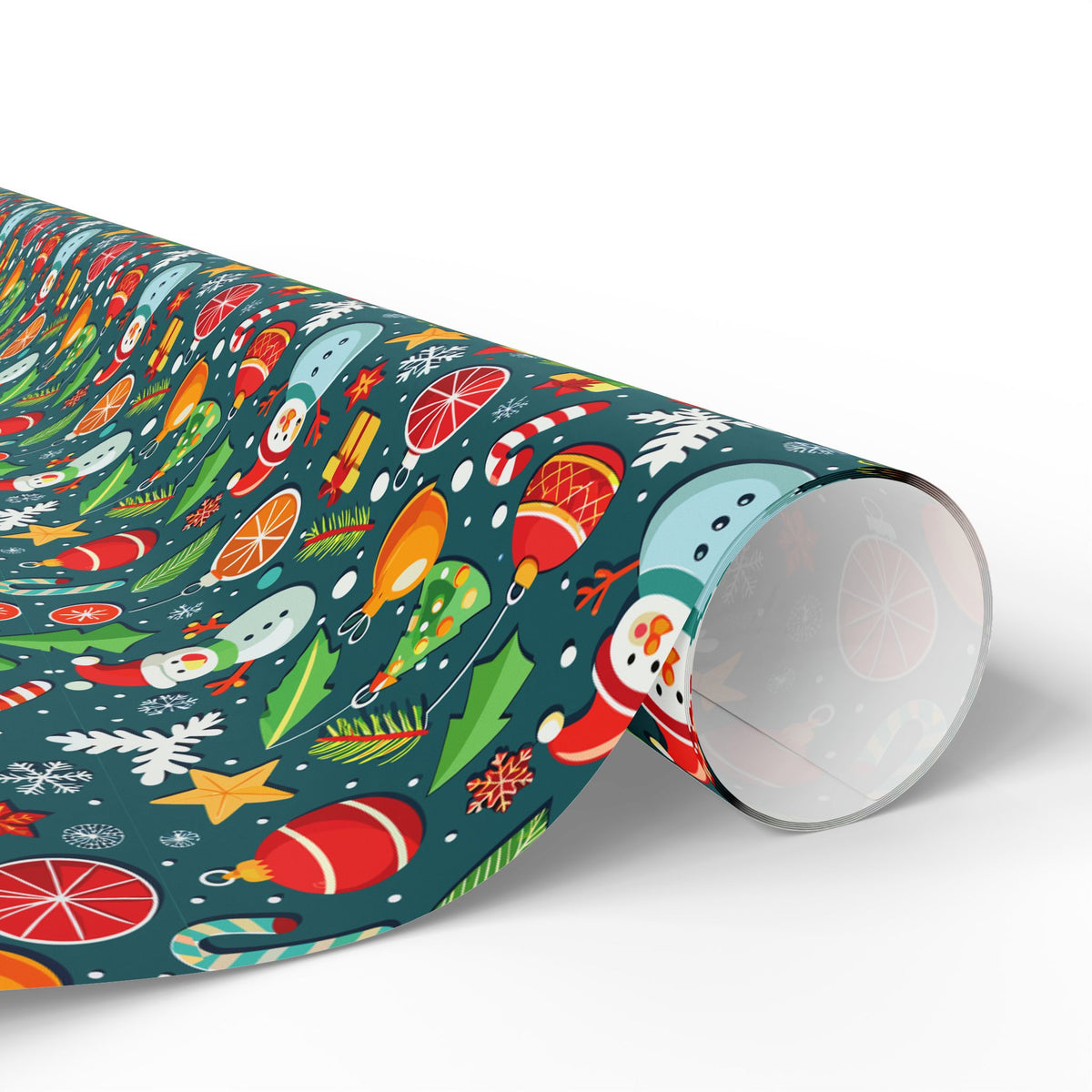 Christmas Decorated Icons Wrapping Paper | Holiday Gift Wrapping Paper Roll