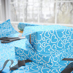 Valentine’s Day Blue Silhouettes Wrapping Paper | Holiday Gift Wrapping Paper Roll