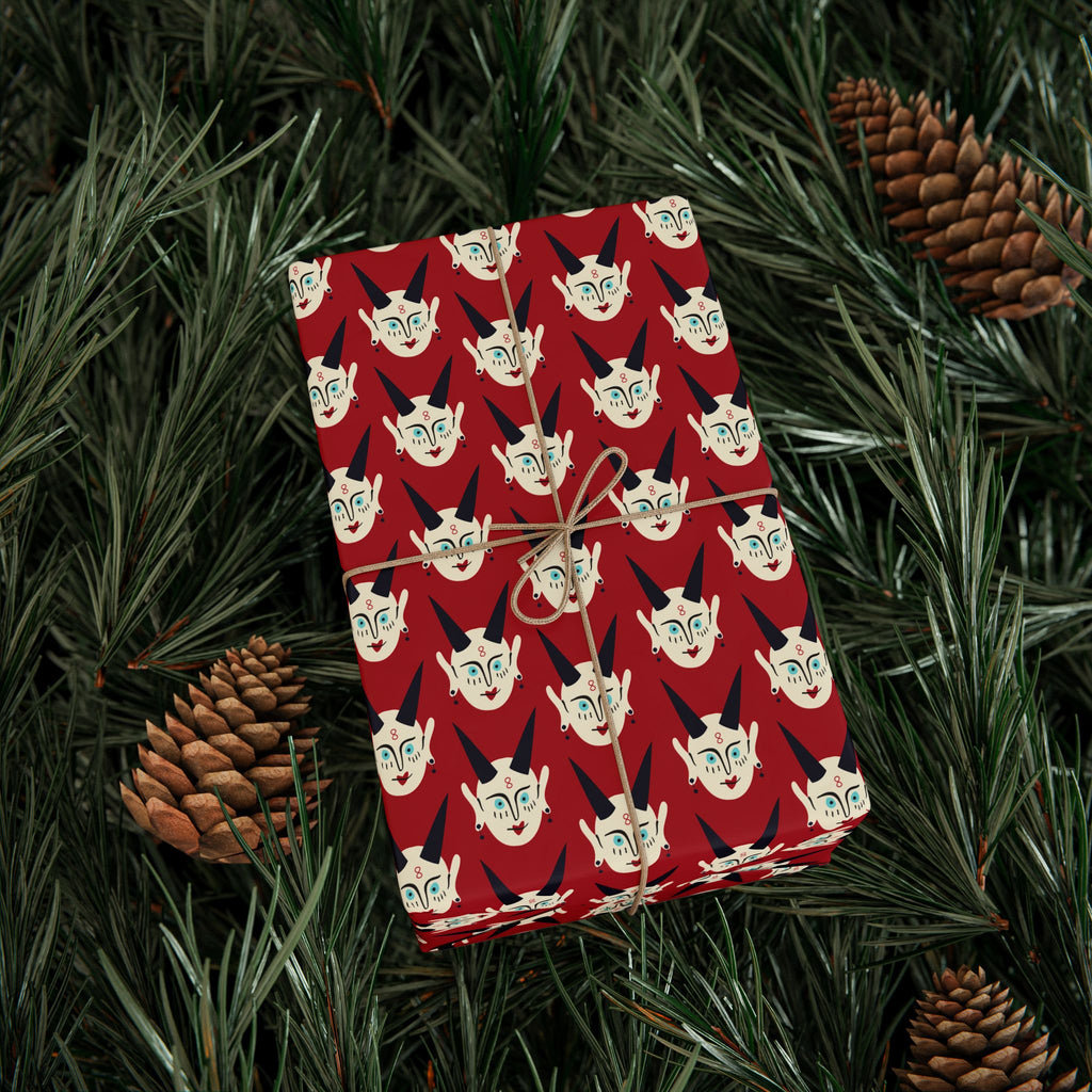 Halloween Creepy Demon Heads Wrapping Paper | Holiday Gift Wrapping Paper Roll