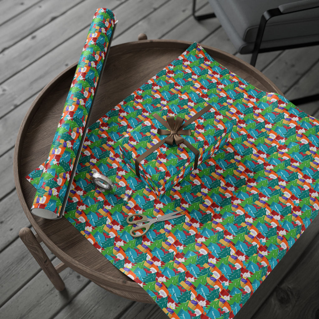 Christmas Stacks of Gifts Wrapping Paper | Holiday Gift Wrapping Paper Roll