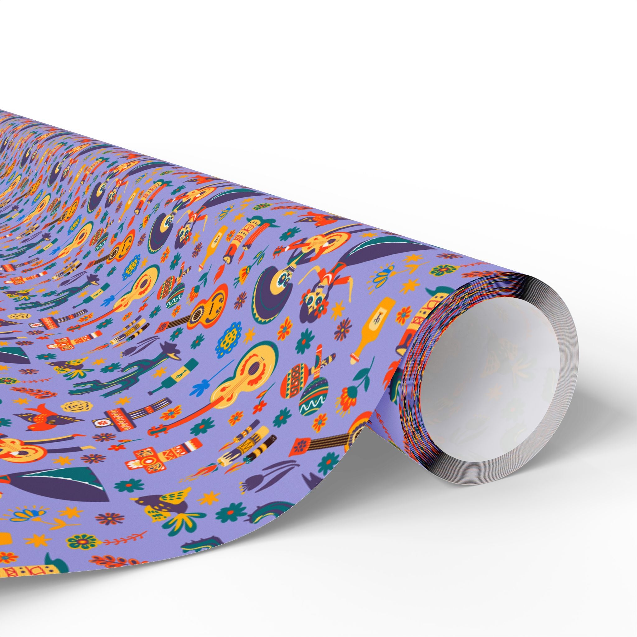 Day of the Dead Mariachi Bones Wrapping Paper | Holiday Gift Wrapping Paper Roll