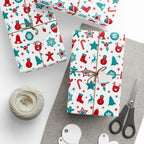 Christmas Cute Elements Wrapping Paper | Holiday Gift Wrapping Paper Roll