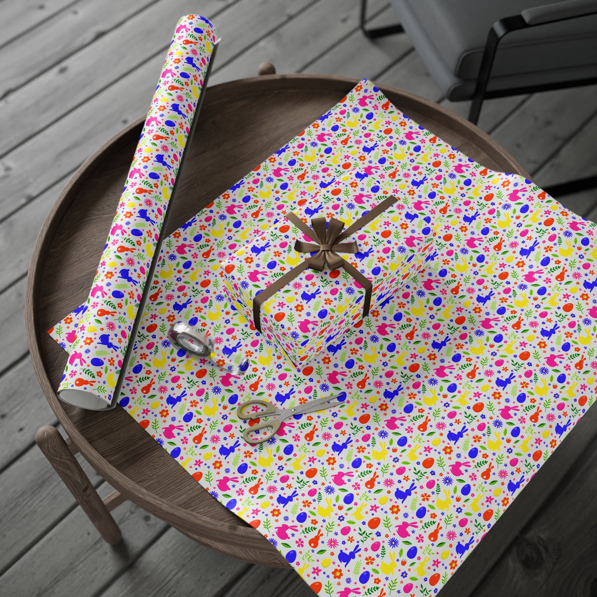 Easter Flowering Bunnies Wrapping Paper | Holiday Gift Wrapping Paper Roll