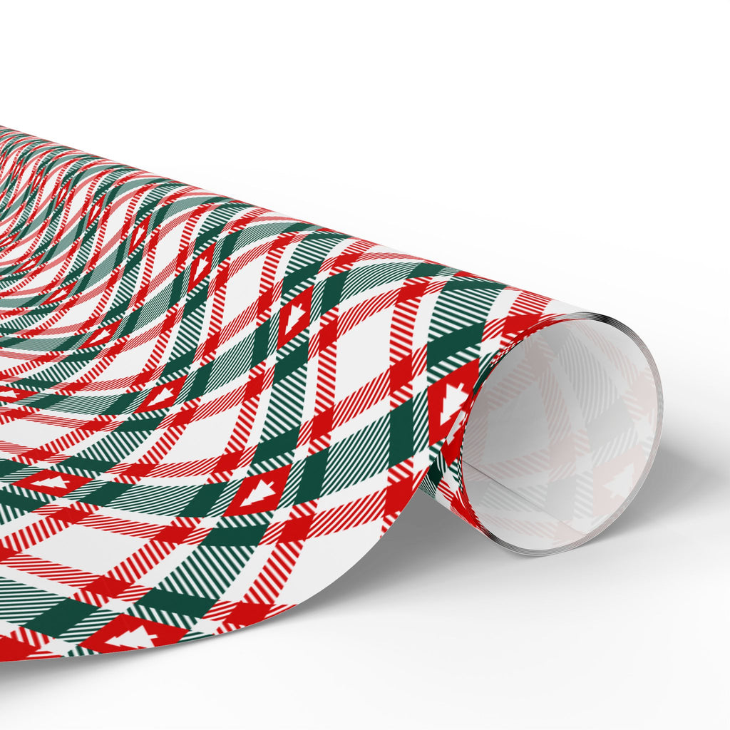 Christmas Evergreen Plaid Wrapping Paper | Holiday Gift Wrapping Paper Roll