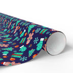 Christmas Blue Holiday Wrapping Paper | Holiday Gift Wrapping Paper