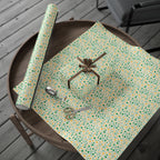 St Patrick's Day Green & Gold Clover Wrapping Paper | Holiday Gift Wrapping Paper Roll