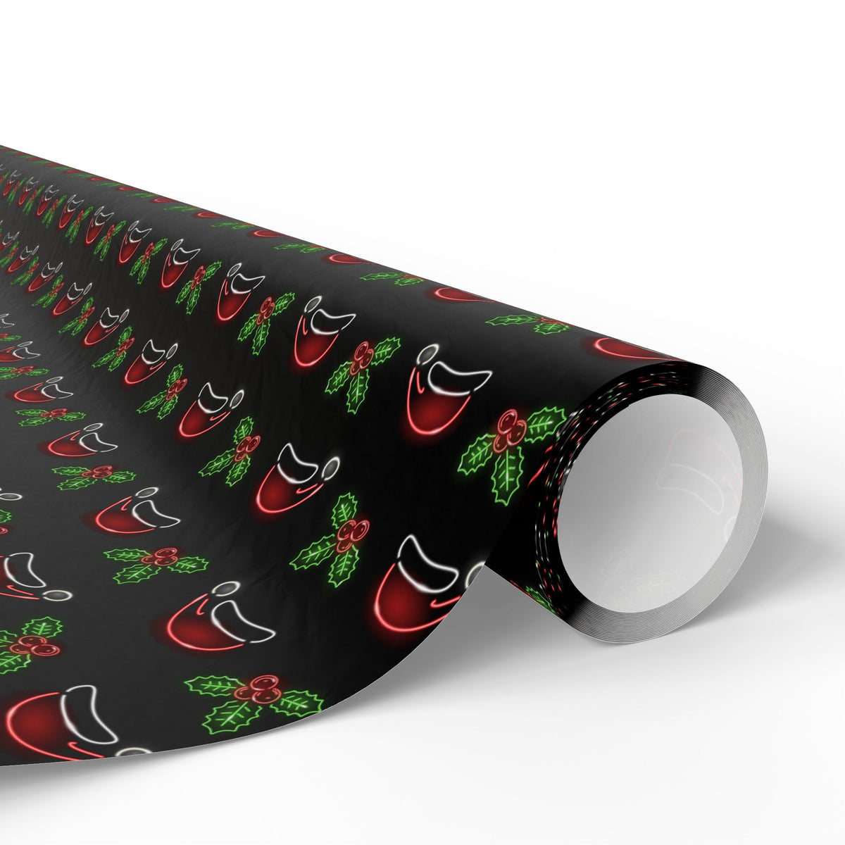 Christmas Neon Hats Wrapping Paper | Holiday Gift Wrapping Paper Roll