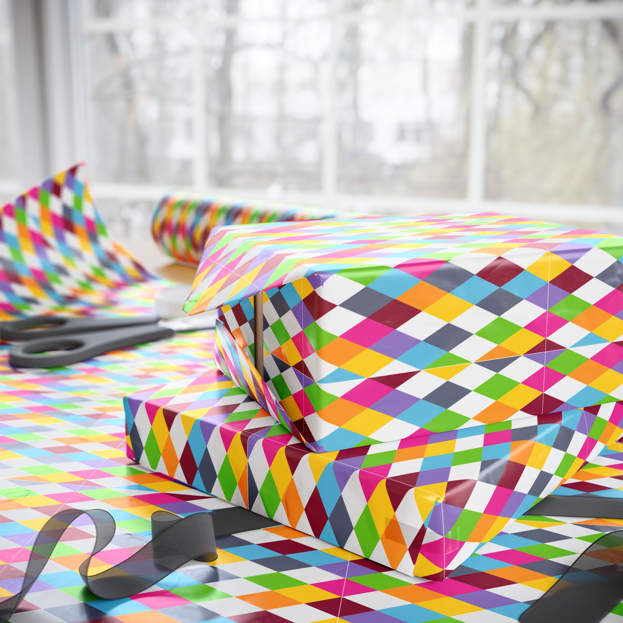 Argyle Design 014 Wrapping Paper - Holiday Gift Wrapping Paper Roll