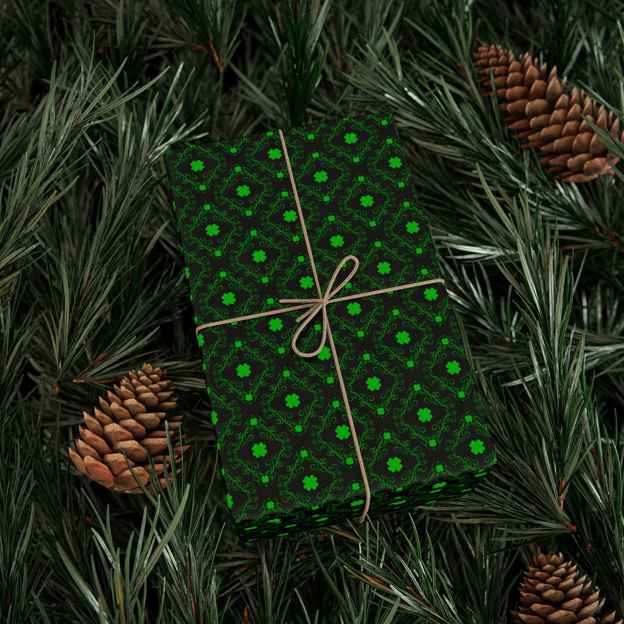 St Patrick's Day Decorative Clover Wrapping Paper | Holiday Gift Wrapping Paper Roll