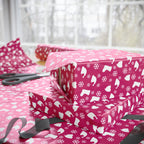 Christmas Stockings on Raspberry Wrapping Paper | Holiday Gift Wrapping Paper Roll