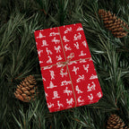 NSFW Stick Figure X Rated Fun on Red Wrapping Paper - Holiday Gift Wrapping Paper Roll