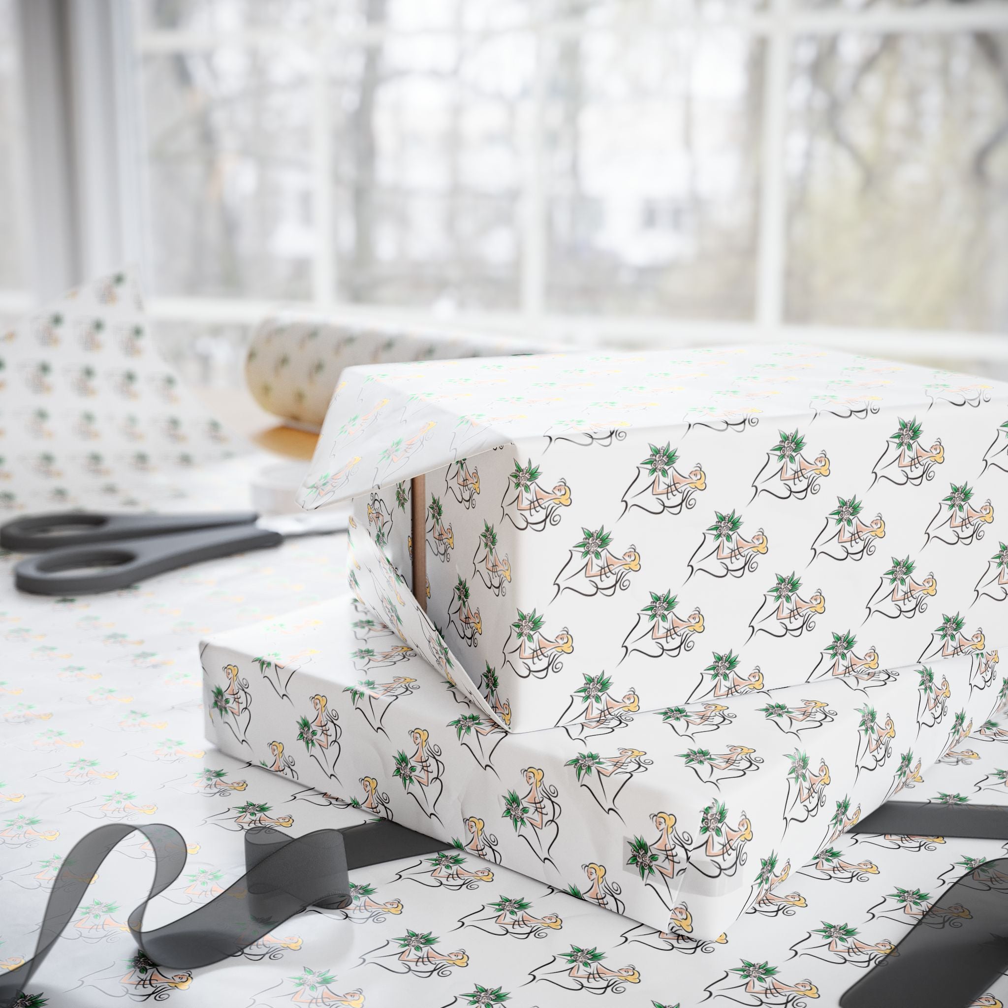 Bridal Shower Wrapping Paper Design 004 - Holiday Gift Wrapping Paper Roll