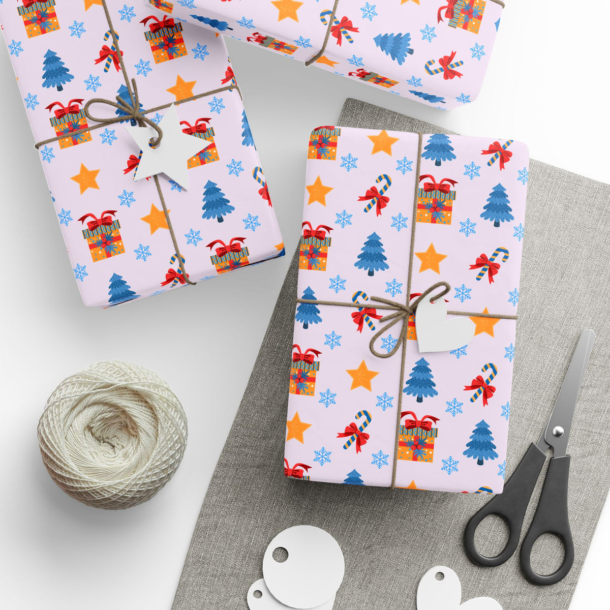 Christmas Colorful Canes Wrapping Paper | Holiday Gift Wrapping Paper Roll