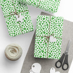 St Patrick's Day Clover on White Wrapping Paper | Holiday Gift Wrapping Paper Roll