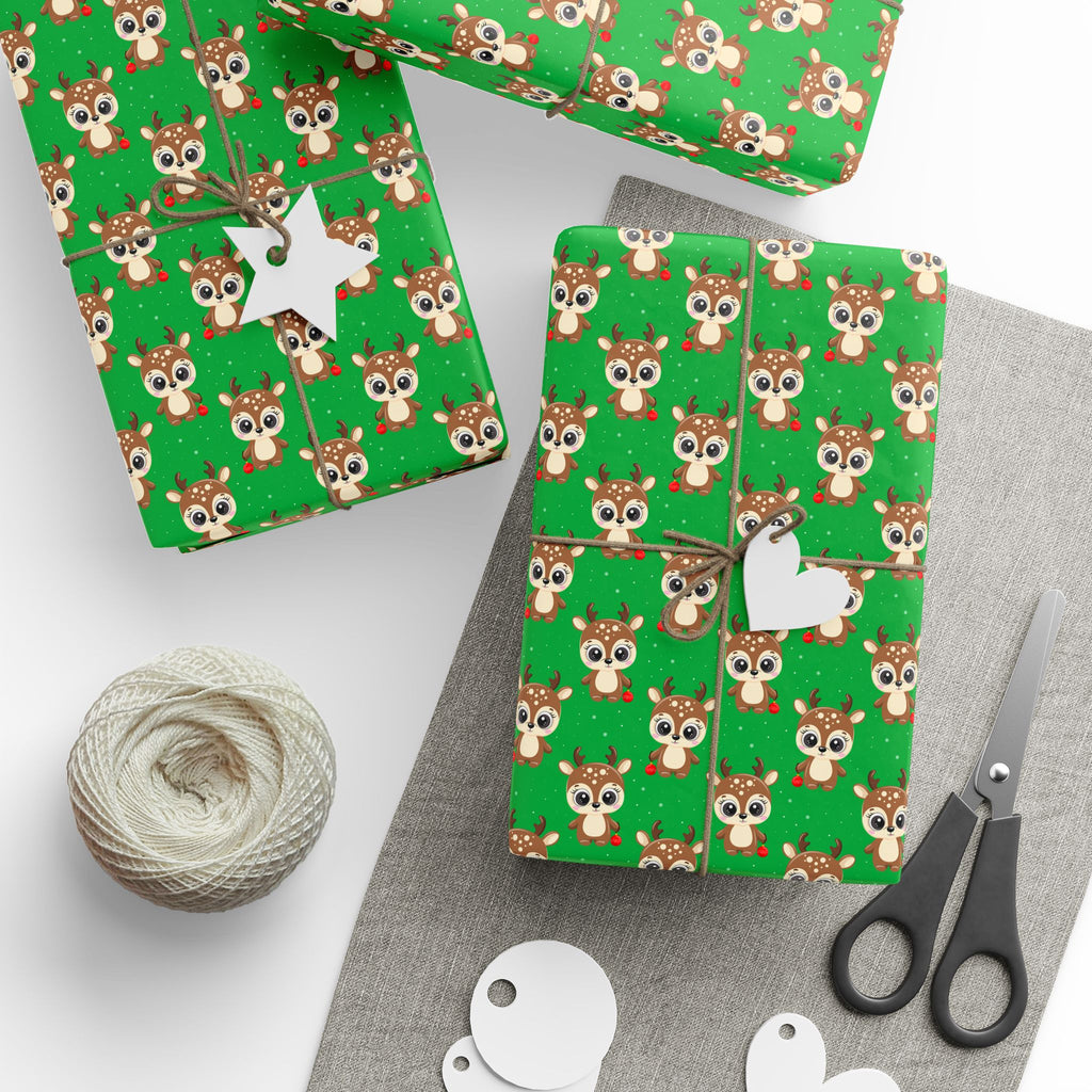 Christmas Baby Reindeer Wrapping Paper | Holiday Gift Wrapping Paper