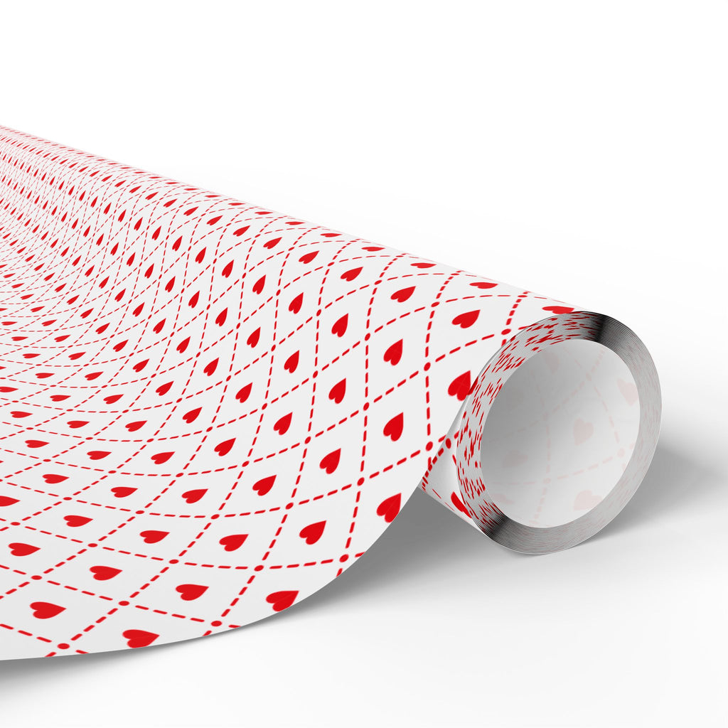 Valentine's Day Checkerboard Hearts Wrapping Paper | Holiday Gift Wrapping Paper Roll