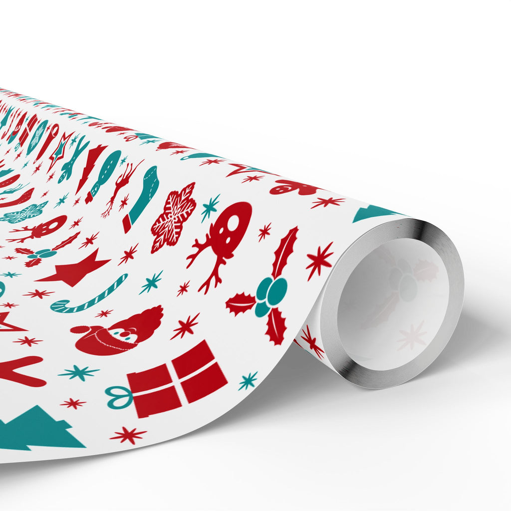 Christmas Cute Elements Wrapping Paper | Holiday Gift Wrapping Paper Roll
