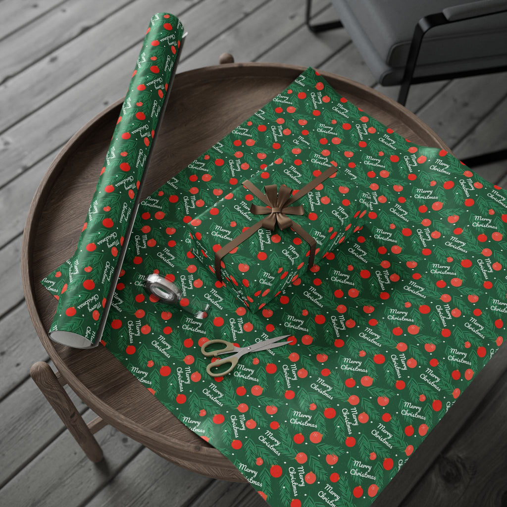 Christmas Winter Trees Wrapping Paper | Holiday Gift Wrapping Paper Roll