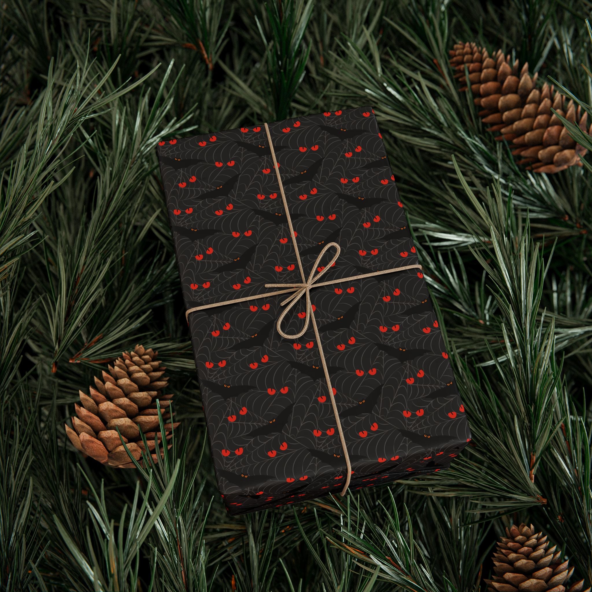 Halloween Batty Webs Wrapping Paper | Holiday Gift Wrapping Paper Roll