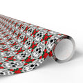 Day of the Dead Skulls & Roses Wrapping Paper | Holiday Gift Wrapping Paper Roll