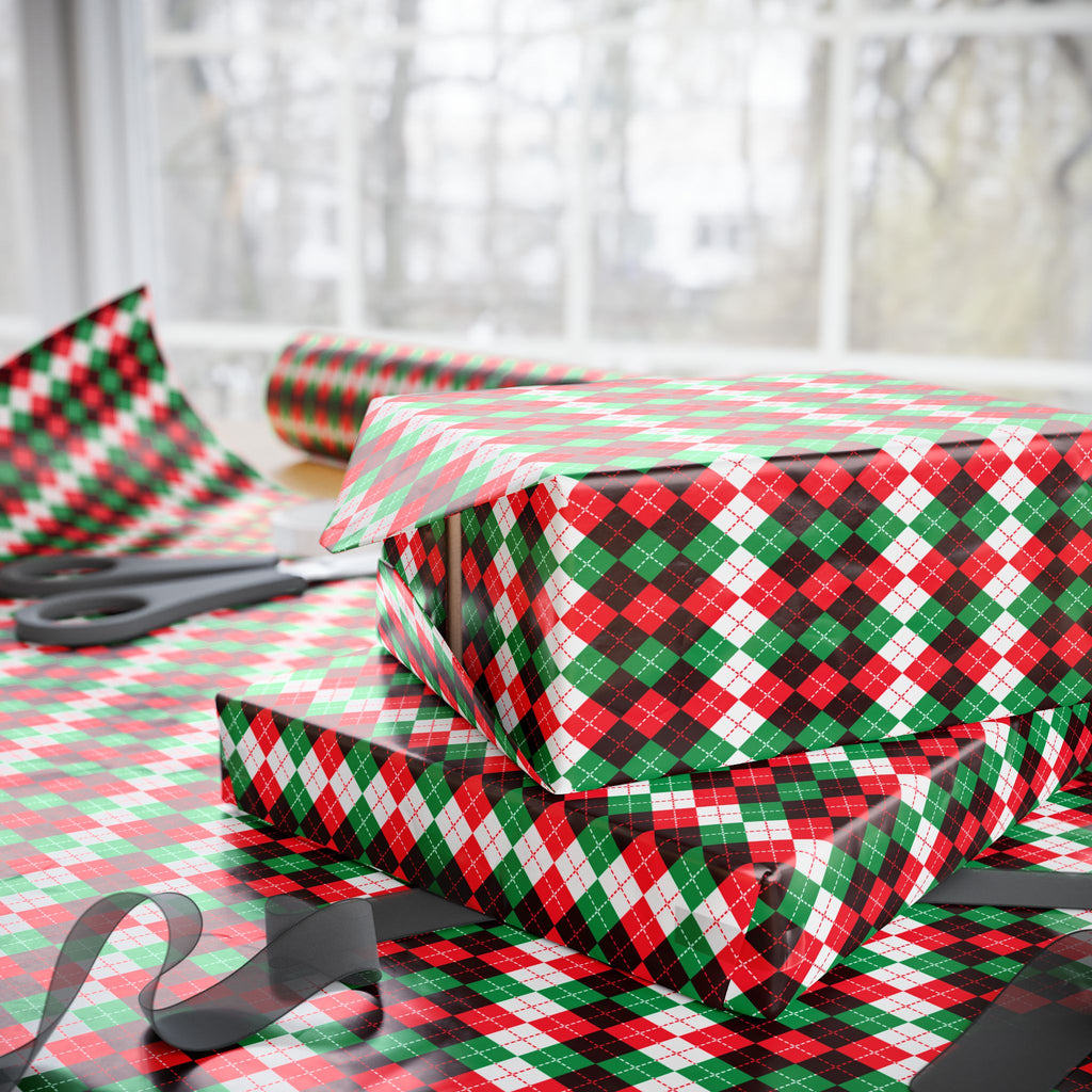 Argyle Design 017 Wrapping Paper - Holiday Gift Wrapping Paper Roll