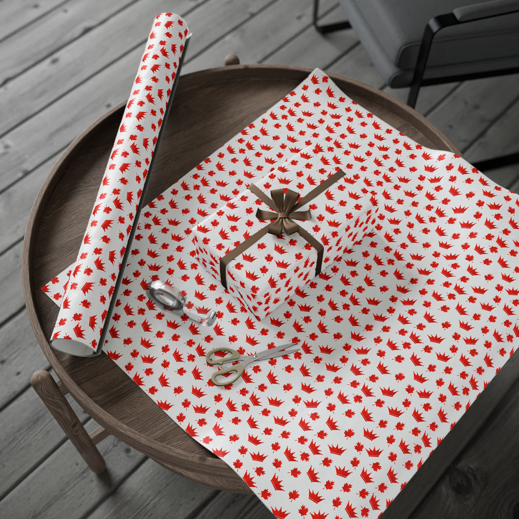 Canada Day Leaf Crown Wrapping Paper - Holiday Gift Wrapping Paper Roll