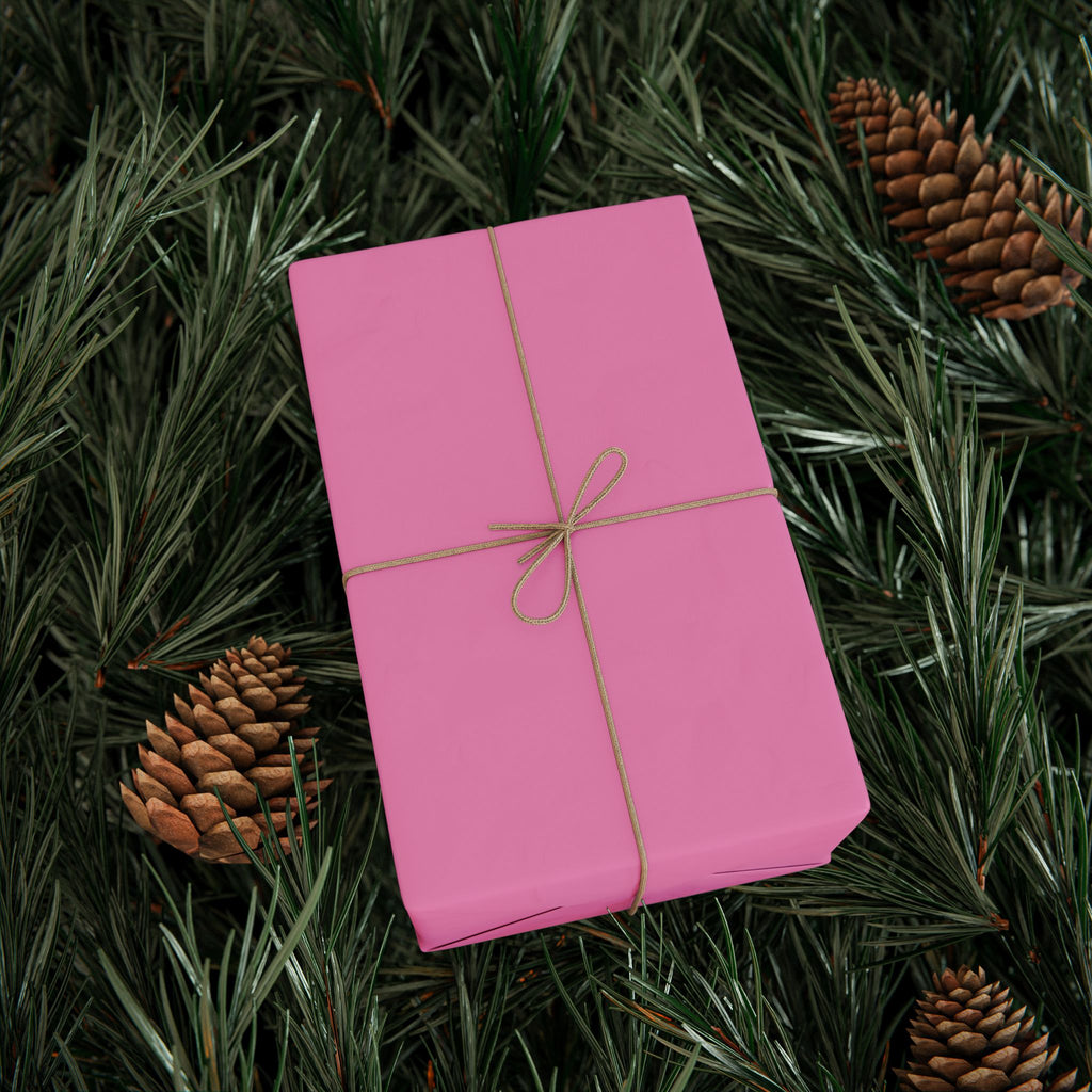 Solid Cotton Candy Pink Wrapping Paper - Holiday Gift Wrapping Paper Roll
