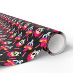Day of the Dead Pink Chilis Wrapping Paper | Holiday Gift Wrapping Paper Roll