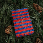 Christmas Striped Ribbons Wrapping Paper | Holiday Gift Wrapping Paper Roll