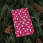 Christmas Stockings on Raspberry Wrapping Paper | Holiday Gift Wrapping Paper Roll