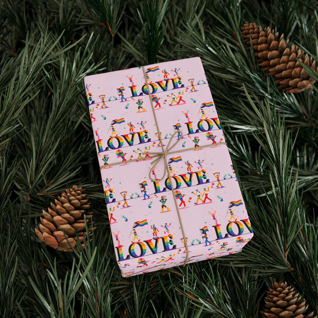 Gay Pride Love Parade Wrapping Paper Design | Holiday Gift Wrapping Paper Roll