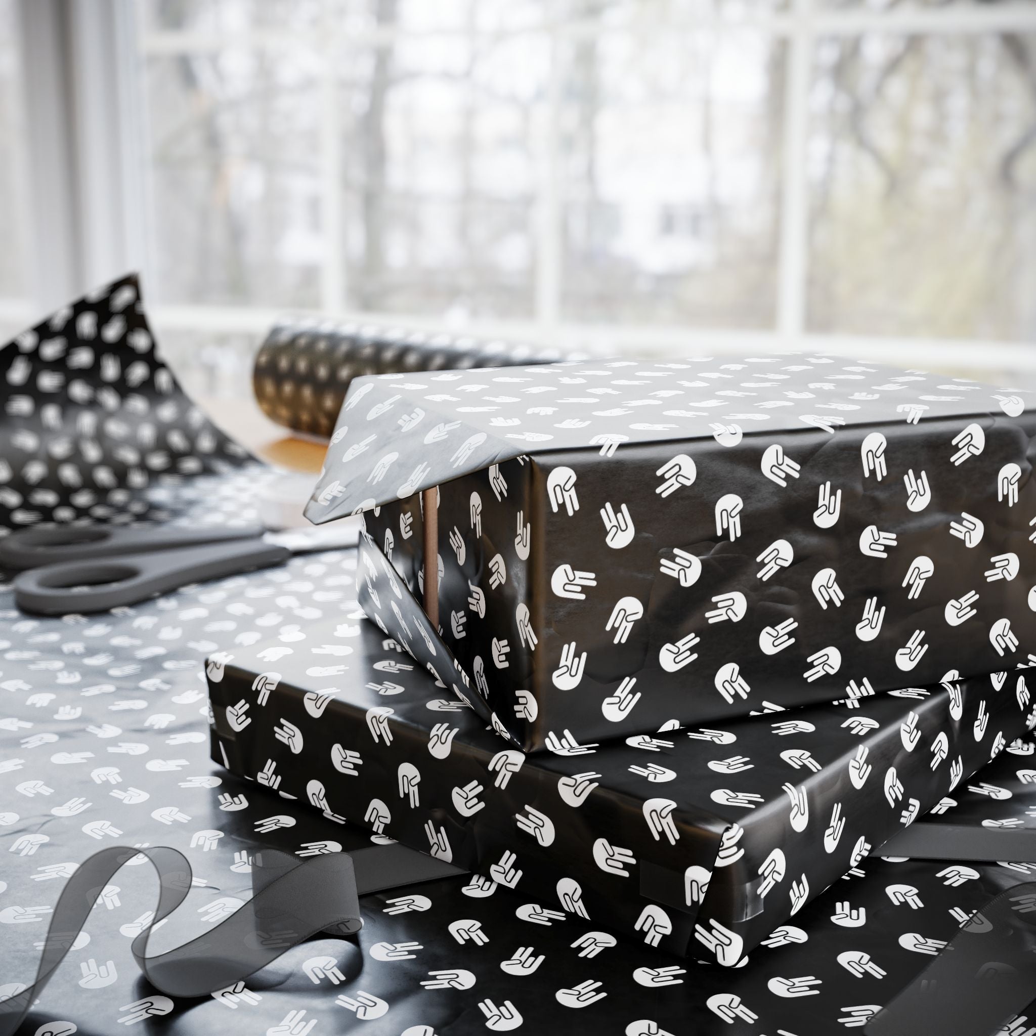 NSFW "The Shocker" on Black Wrapping Paper - Holiday Gift Wrapping Paper Roll