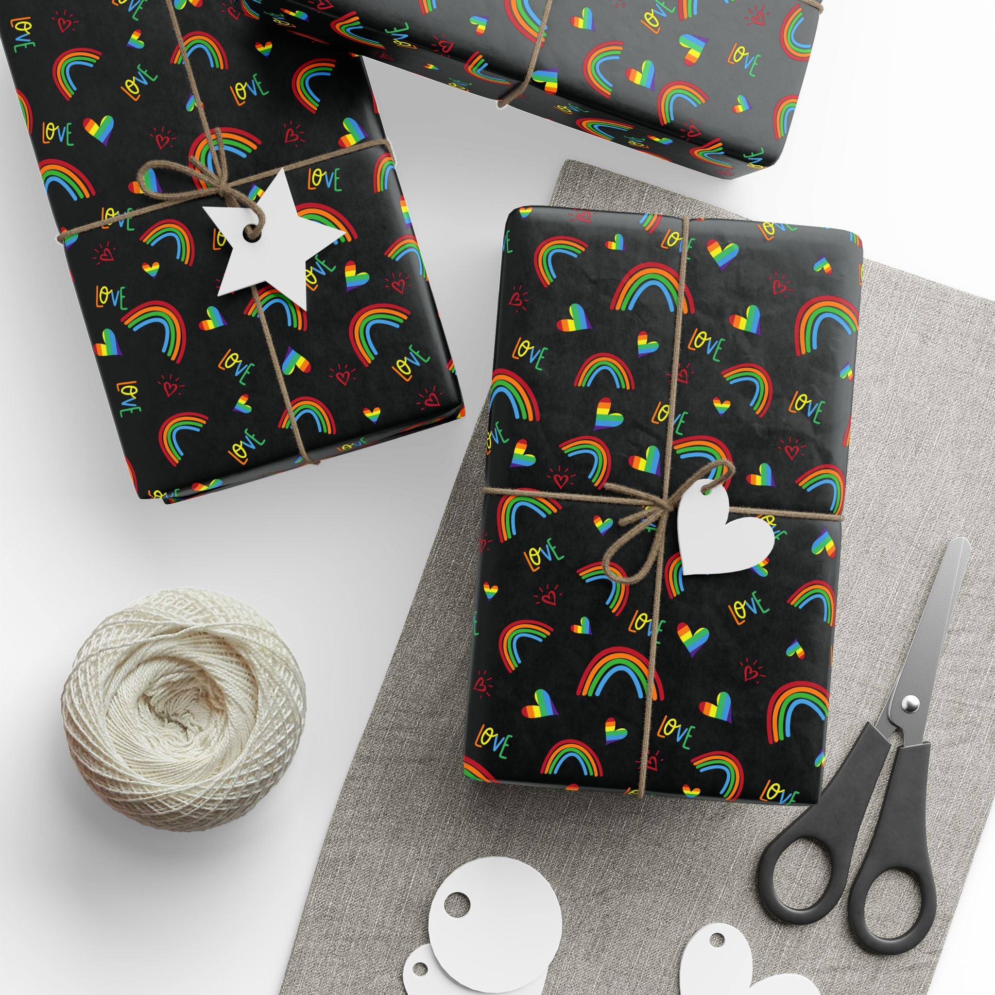 Gay Pride Rainbow Lite Brite Wrapping Paper Design | Holiday Gift Wrapping Paper Roll