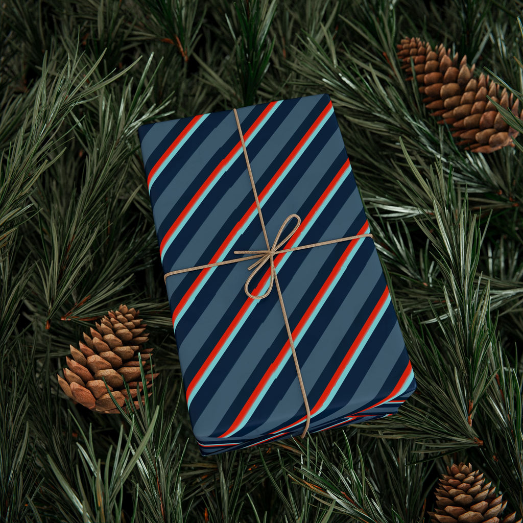 Stripe Design 013 Wrapping Paper - Holiday Gift Wrapping Paper Roll