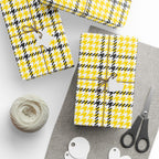 Houndstooth Wrapping Paper Design Yellow 002 - Holiday Gift Wrapping Paper Roll