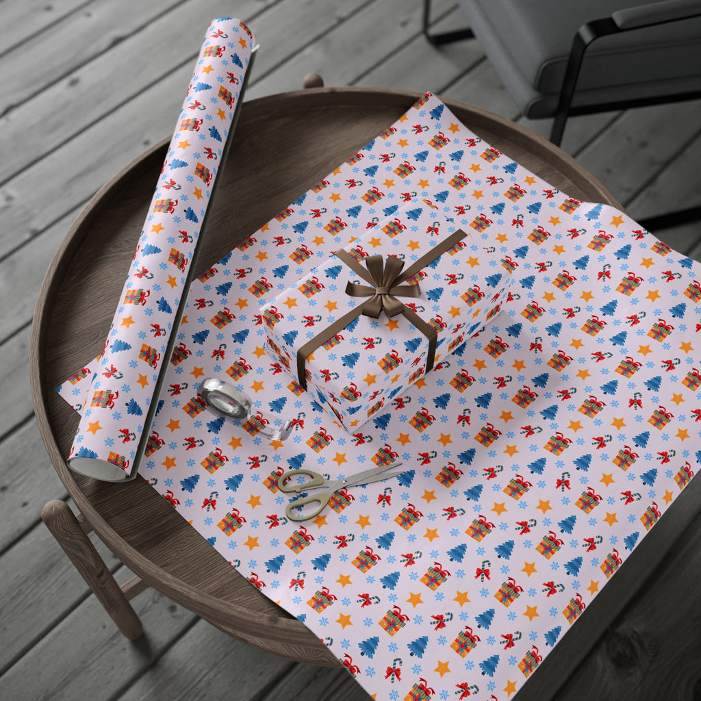 Christmas Colorful Canes Wrapping Paper | Holiday Gift Wrapping Paper Roll
