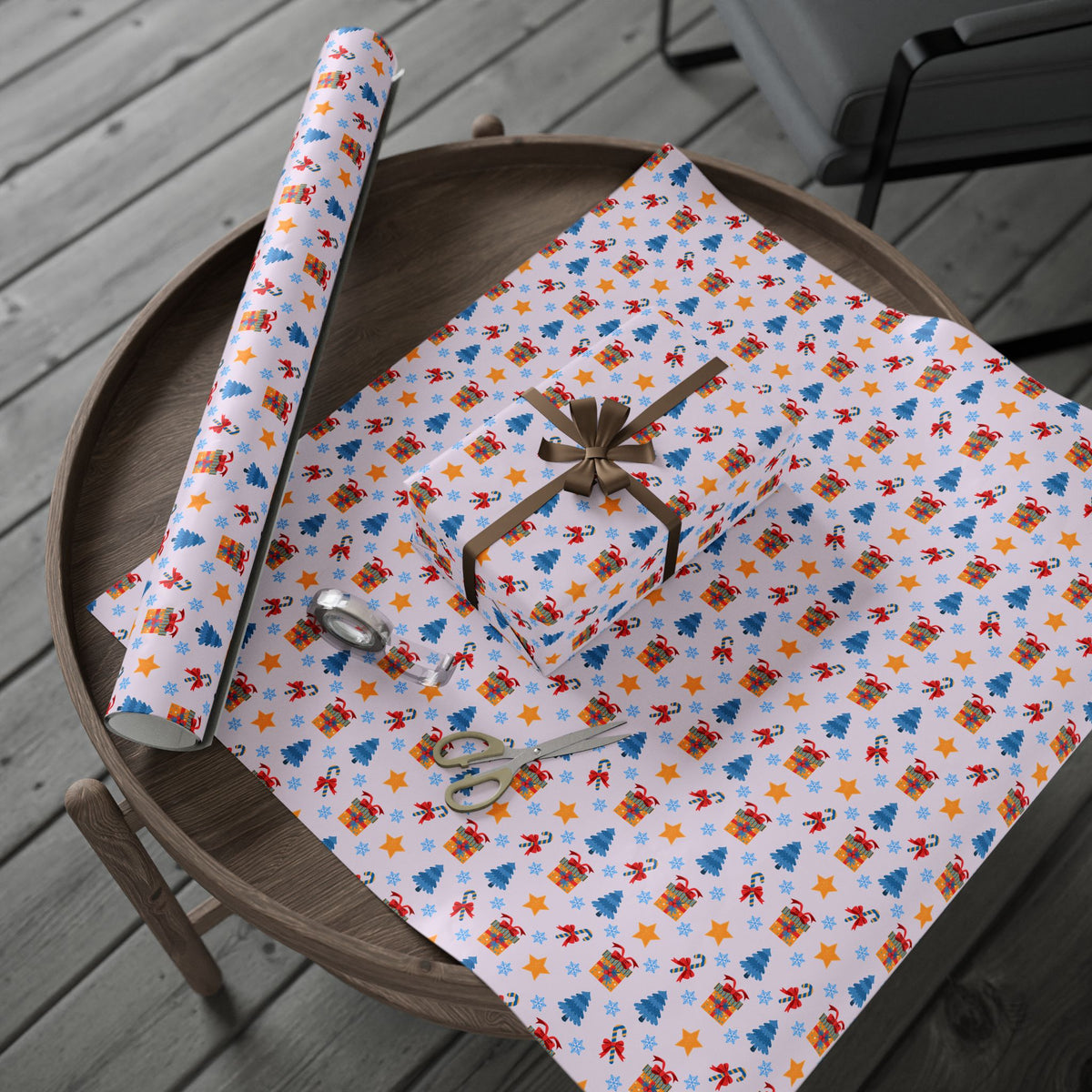 Christmas Colorful Canes Wrapping Paper | Holiday Gift Wrapping Paper Roll