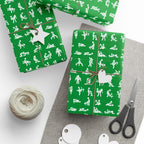 NSFW Stick Figure X Rated Fun on Green Wrapping Paper - Holiday Gift Wrapping Paper Roll