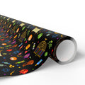 Hanukkah Dark Colors Wrapping Paper | Holiday Gift Wrapping Paper Roll