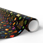 Hanukkah Dark Colors Wrapping Paper | Holiday Gift Wrapping Paper Roll