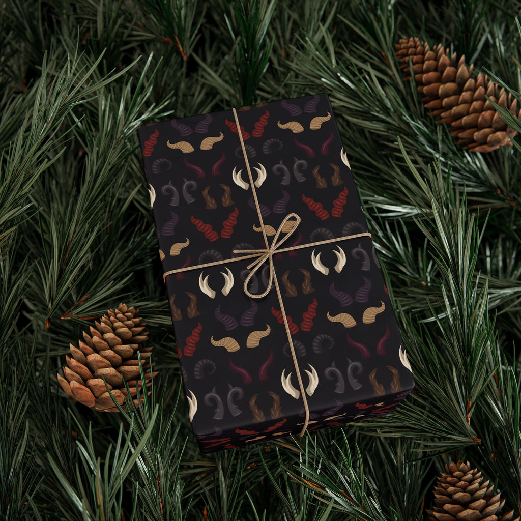 Halloween Devil Horns Wrapping Paper | Holiday Gift Wrapping Paper Roll