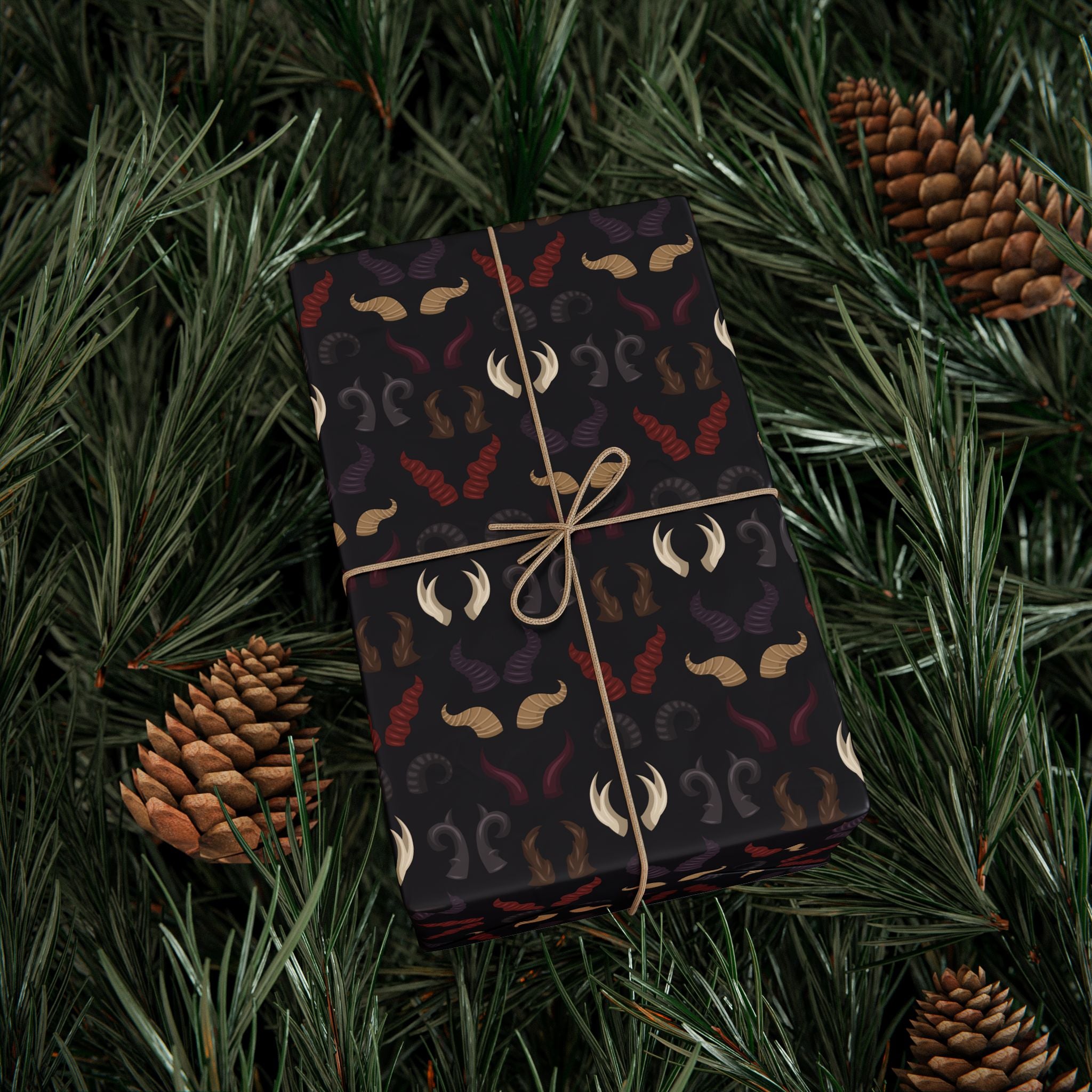 Halloween Devil Horns Wrapping Paper | Holiday Gift Wrapping Paper Roll