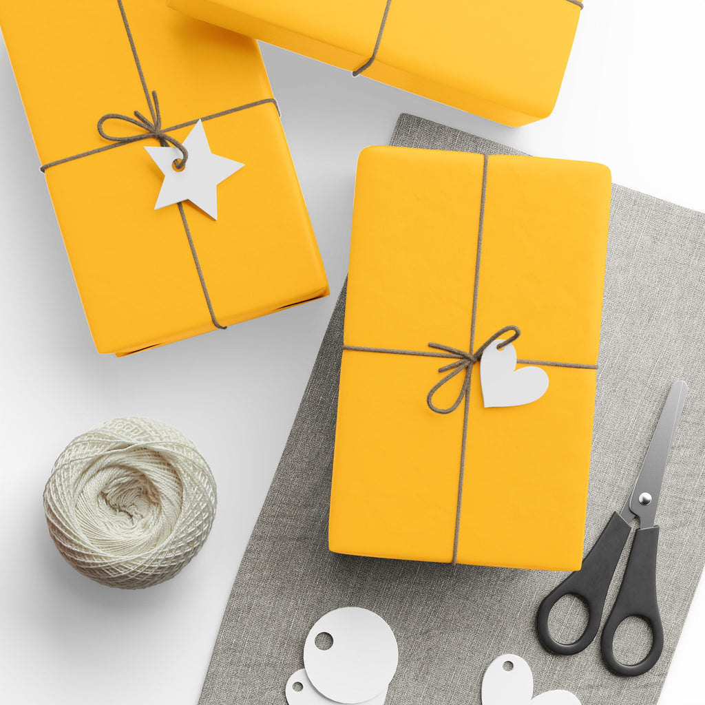Solid Sunflower Gold Wrapping Paper - Holiday Gift Wrapping Paper Roll