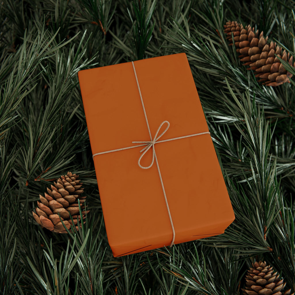 Solid Burnt Orange Wrapping Paper - Holiday Gift Wrapping Paper Roll