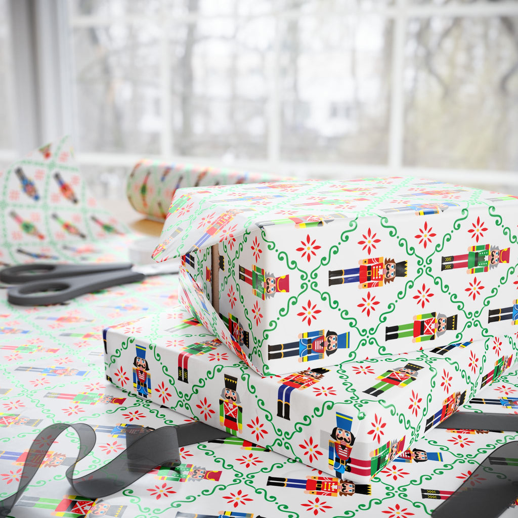 Christmas Nutcracker Parade Wrapping Paper | Holiday Gift Wrapping Paper Roll