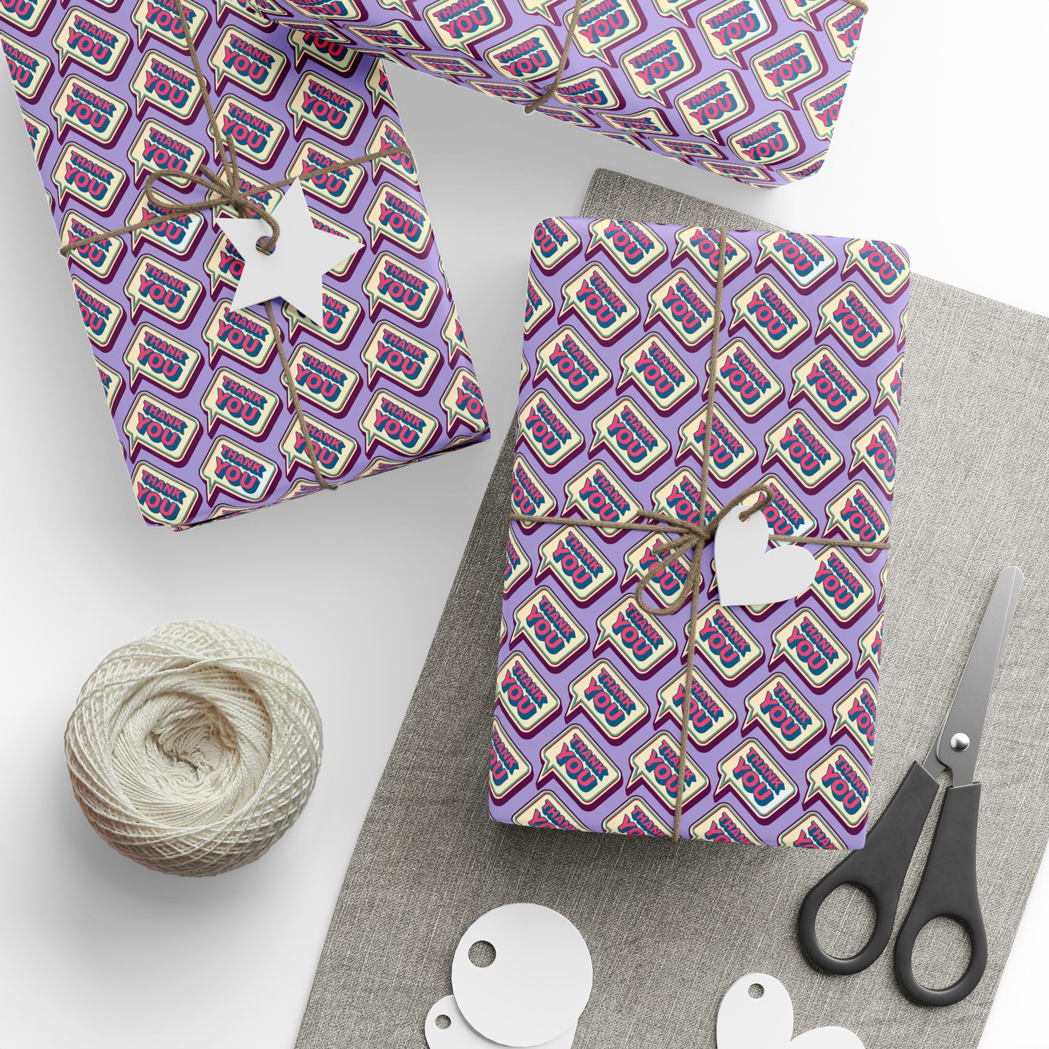 Thank You Diagonal Conversations Wrapping Paper Design | Holiday Gift Wrapping Paper Roll