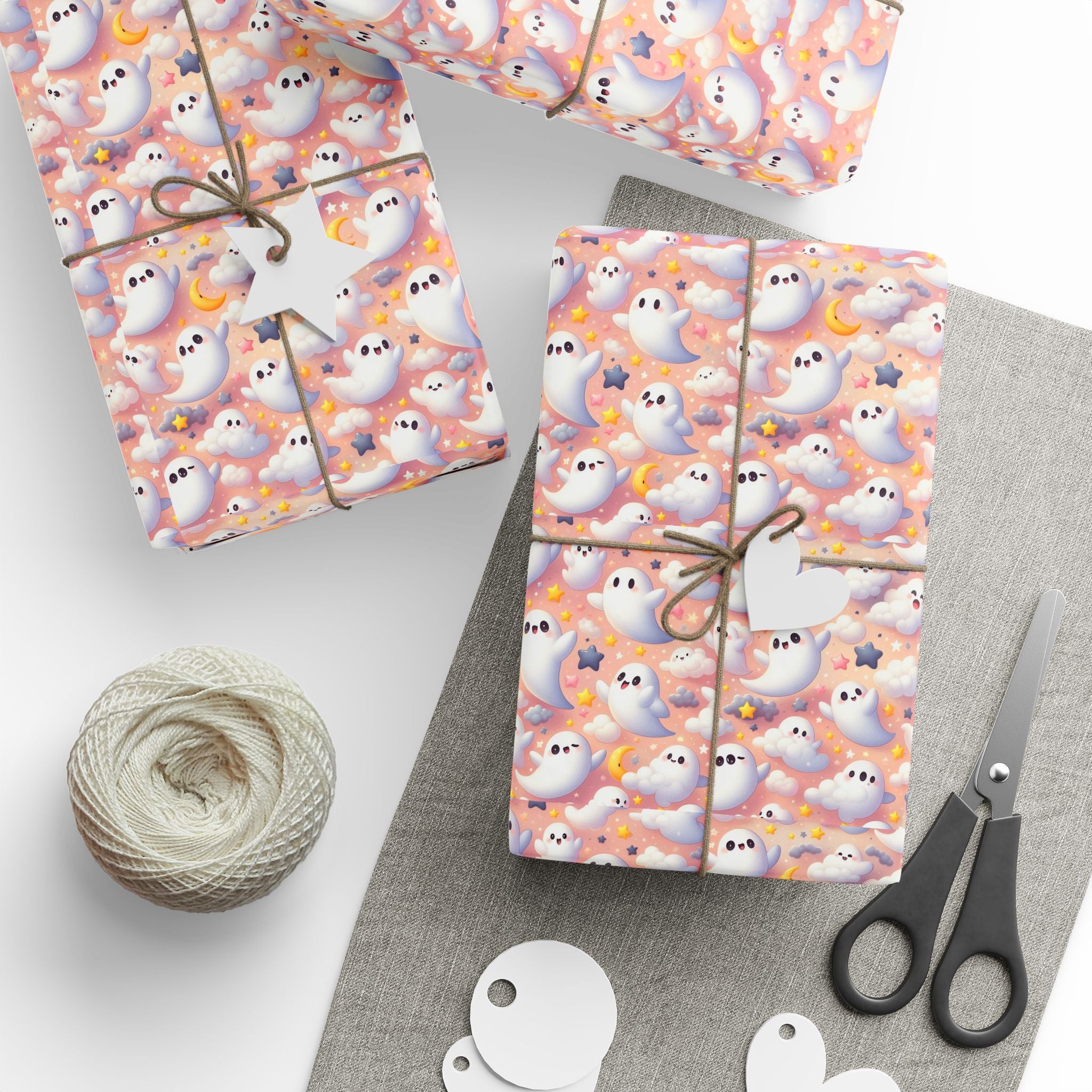 Halloween Ghost Clouds Wrapping Paper | Holiday Gift Wrapping Paper Roll